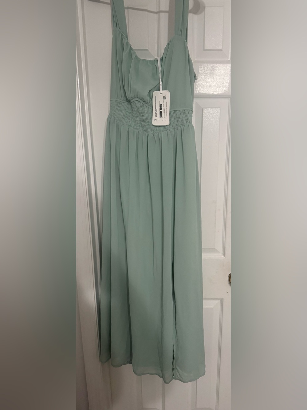 Mint Green Smocked Bodice Maxi Dress